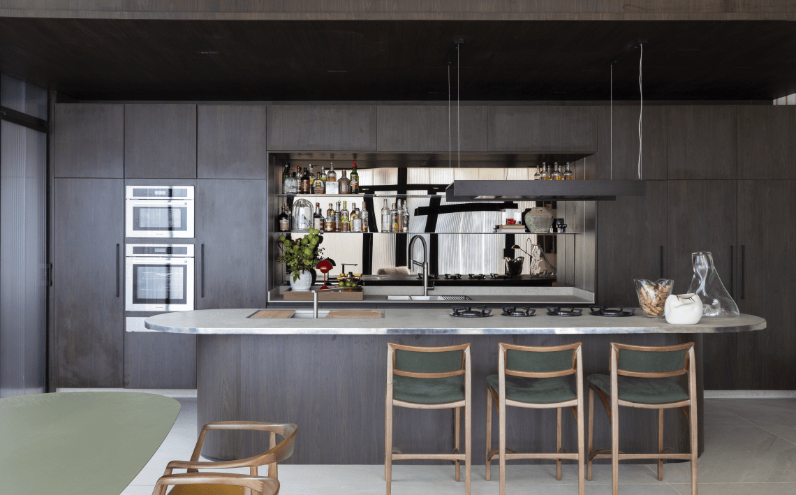 <p>Coração do projeto é a cozinha gourmet funcional.</p>
