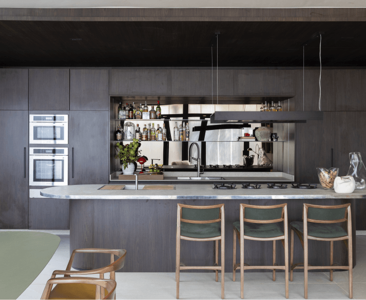 <p>Coração do projeto é a cozinha gourmet funcional.</p>