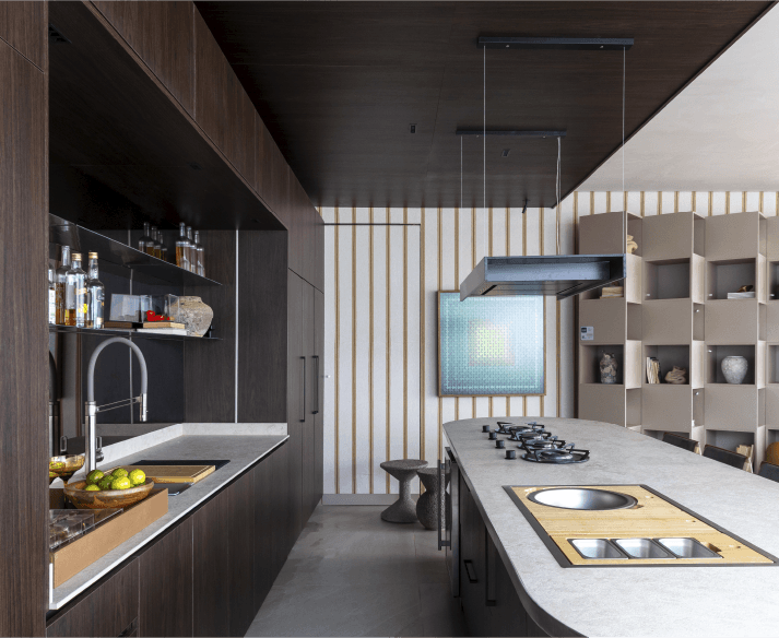 <p>Coração do projeto é a cozinha gourmet funcional.</p>