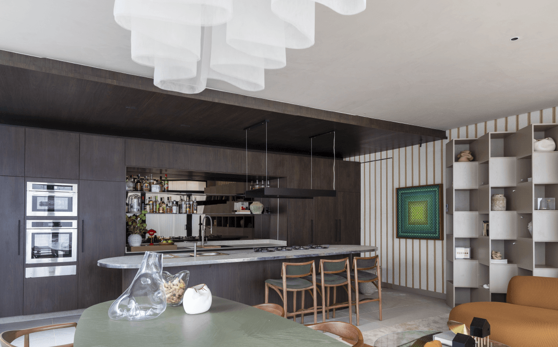 <p>Coração do projeto é a cozinha gourmet funcional.</p>