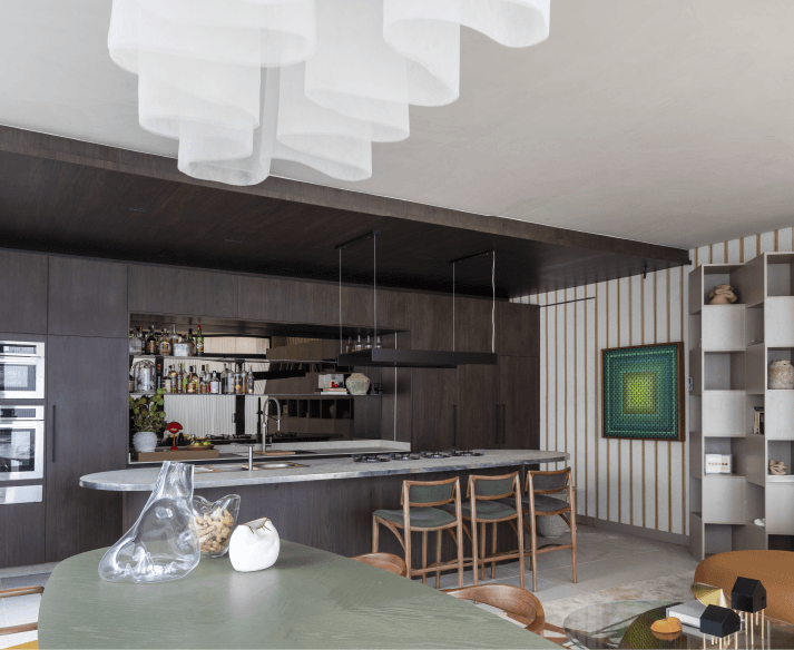<p>Coração do projeto é a cozinha gourmet funcional.</p>